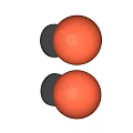 Pair of Brown Round Wall Lamps with Black Bases and Modern Design
