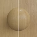 Round Wooden Sphere Component On Natural Wood Grain Background Surface Design 3d model
