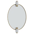 Oval Mirror With Gold Braided Frame And Decorative Blocks Top Bottom 3d model