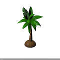 Small Potted Palm Tree With Green Leaves And Brown Trunk For Indoor Decor