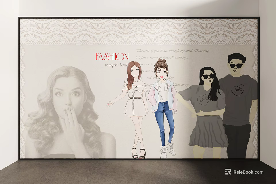 Fashion Illustration Artwork With Stylish Cartoon Characters And Trendy Outfits 3d model 