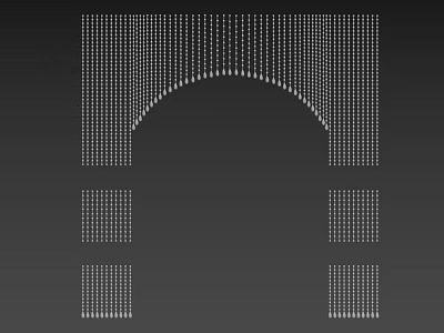 Symmetrical Decorative Arch Design With Dotted Matrix Structure And Geometric Patterns 3d model