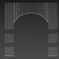 Symmetrical Decorative Arch Design With Dotted Matrix Structure And Geometric Patterns 3d model
