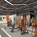 Net red wind Hermes orange gym machinery 3d model