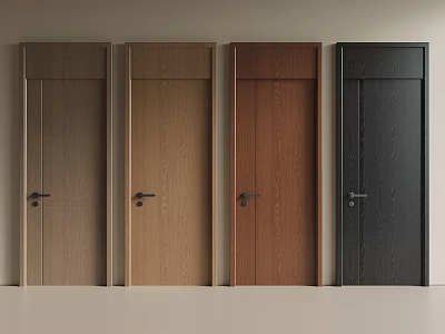 Different Colored Wooden Hinged Doors with Classic Design for Interior Spaces 3d model