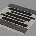 Gray Stepping Stones with Crushed Gravel Neatly Arranged Garden Path Design