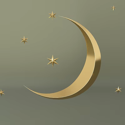 Modern Wall Star Moon 3d model