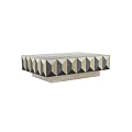 Modern Coffee Table With Geometric Marble Inlaid Design And Black White Surface 3d model