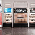 Modern Specialty Store Interior Design With White Spherical Pendant Lights Display Shelves And Glass Counters