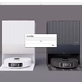 White and Dark Xiaomi Robotic Vacuum Cleaners with Charging Docks Daily Home Appliances