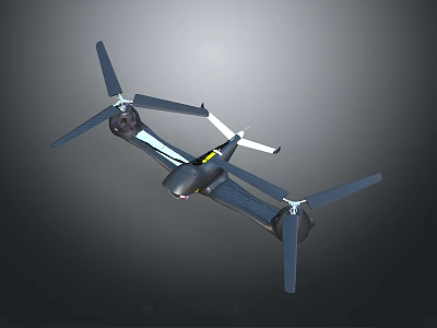 Modern Drone Design Structure With Four Propellers And Fuselage Components 3d model
