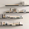 Modern aluminum alloy creative simple bookshelf 3d model