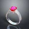 Elegant Silver Ring With Pink Gemstone And Diamond Accents By RIVERGE