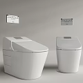 Two Modern Intelligent Toilet Models With Digital Display And White Finish