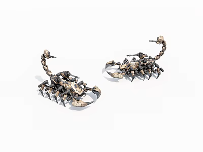 Metal Scorpion Decorative Ornament Set with Intricate Craft Design for Home 3d model