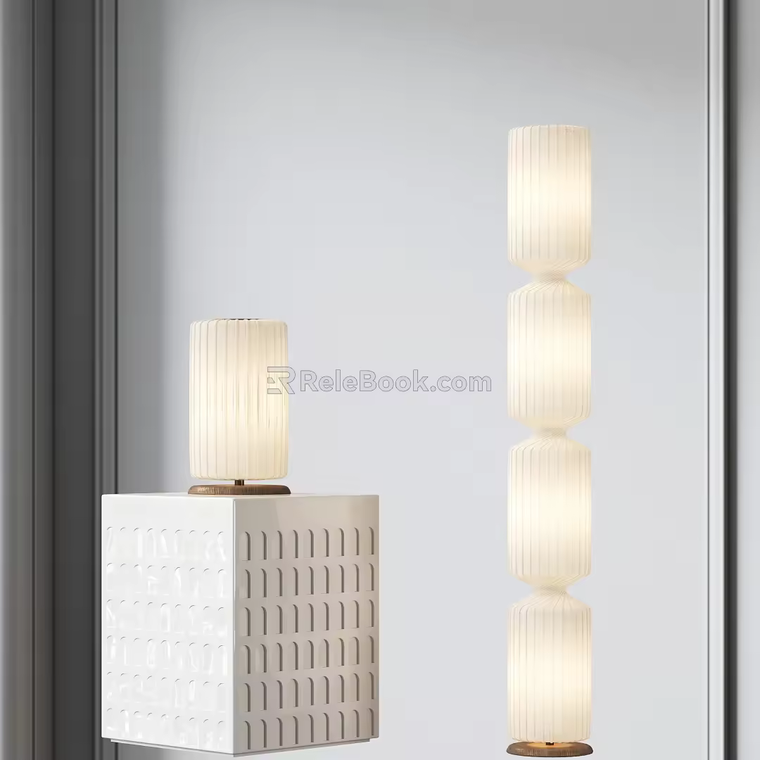 Modern lighting combination table lamp floor lamp 3d model