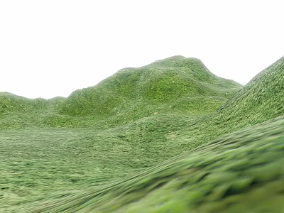 Scenic Park Landscape With Green Rolling Hills And Lush Grass Cover 3d model