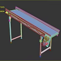 Industrial Conveyor Belt System With Blue Surface White Frame And Electric Motor