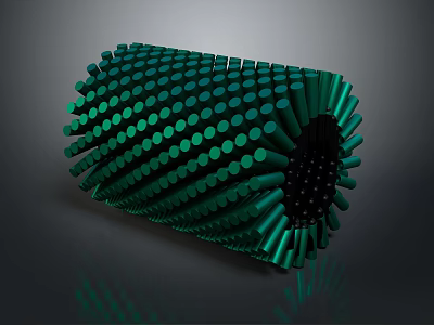 Geometric Green Spiral Structure Composed Of Cylinders And 3D Elements 3d model