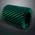 Geometric Green Spiral Structure Composed Of Cylinders And 3D Elements 3d model
