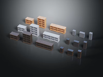 Various Shoe Cabinet Styles With Different Colors And Designs For Home 3d model
