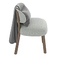 Modern Light Gray Single Sofa with Soft Fabric Cushion and Sturdy Wooden Legs