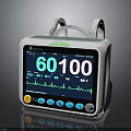 Vital Signs Monitor With Digital Display Screen ECG Waveform And Control Panel Buttons