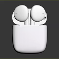 Sleek White Wireless Earbuds With Charging Case For Computer Audio Accessory 3d model