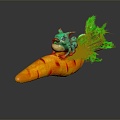 Modern game character cartoon carrot cartoon frog animal game animal 3d model