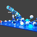 Pepsi Themed Photo Spot With Flowing Blue And White Spheres And Happy Sign