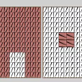 Modern Red And White Geometric Pattern Wall Art For Home Decor 3d model