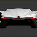 Futuristic White Car With Sleek Body Smooth Surface And Red Taillights