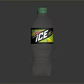 Mountain Dew ICE Beverage Bottle With Transparent Body And Green Cap