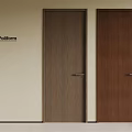 Modern Wooden Swing Doors With Dark Brown And Light Brown Finish And Metal Handles