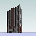 Modern High Rise Building Exterior With Regular Window Layout And Brown White Facade