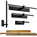 Modern Black Metal Wall Sconces With Sleek Linear Design For Home Lighting Decoration