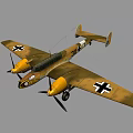 Brown Military Fighter Aircraft With Twin Engines And Black White Cross Markings