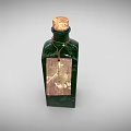 Green Medical Device Bottle With Cork Stopper Paper Label And Text Patterns