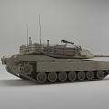 Modern Main Battle Tank With Long Barrel Tracks And Top Mounted Equipment