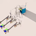 Industrial Equipment Production Line With Multiple Conveyor Belts And Processing Units