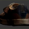 Brown Worn Leather Shoes With Laces And Thick Soles For Daily Use