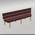 Dark Red Wooden Multi Person Sofa With Golden Legs In Modern Living Space