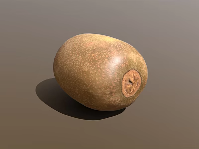 Whole Fresh Ripe Kiwi Fruit With Brown Speckled Skin And Natural Texture 3d model