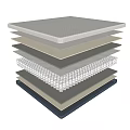 Mattress Layer Structure With Comfort Foam Support Spring And Material Layers 3d model