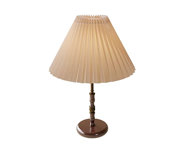 Beige Pleated Shade Table Lamp With Sturdy Metal Base And Elegant Classic Design 3d model