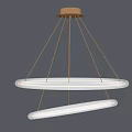 Modern Double Ring LED Pendant Light with Metal Frame and Contemporary Design