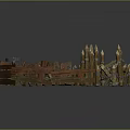 Wooden Medieval Defensive Fortification Components With Fences Spikes And Logs