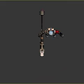 Game Movie Character With White Hair Red Top Black Pants And Decorative Weapon