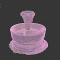 Classical Stone Fountain Sculpture Featuring Carved Dragon Head Circular Base And Moss Details