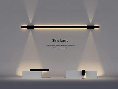Modern White Reception Desk With Strip Lamp Lighting And Stylish Interior Design 3d model